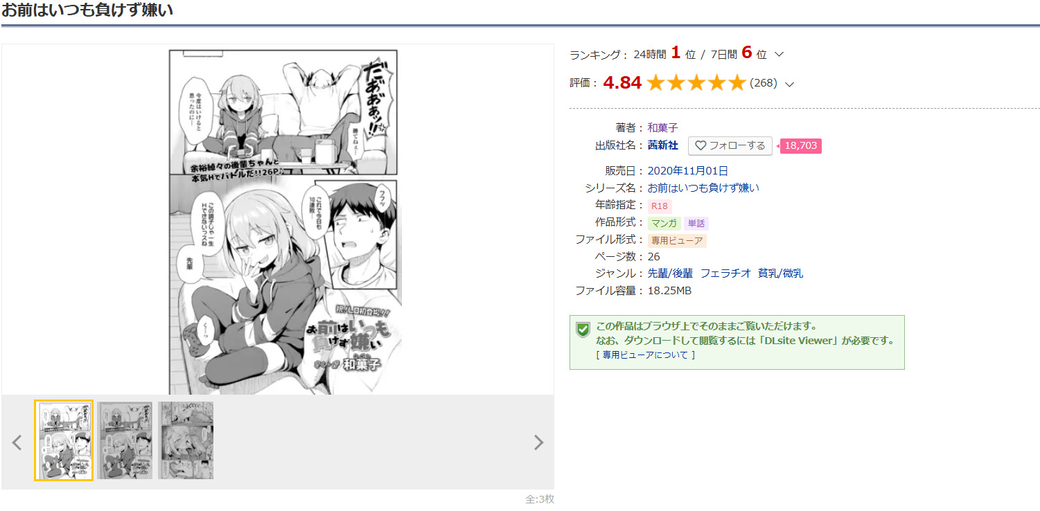 お前はいつも負けず嫌いDLsite